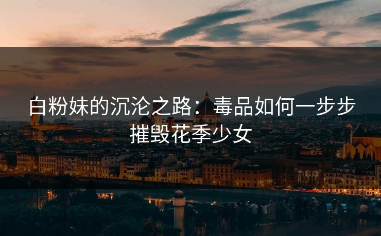 白粉妹的沉沦之路：毒品如何一步步摧毁花季少女  第1张