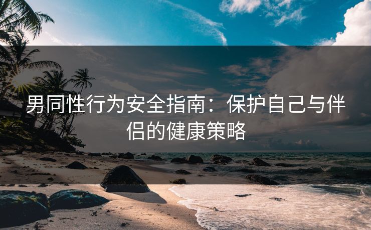 男同性行为安全指南：保护自己与伴侣的健康策略  第1张